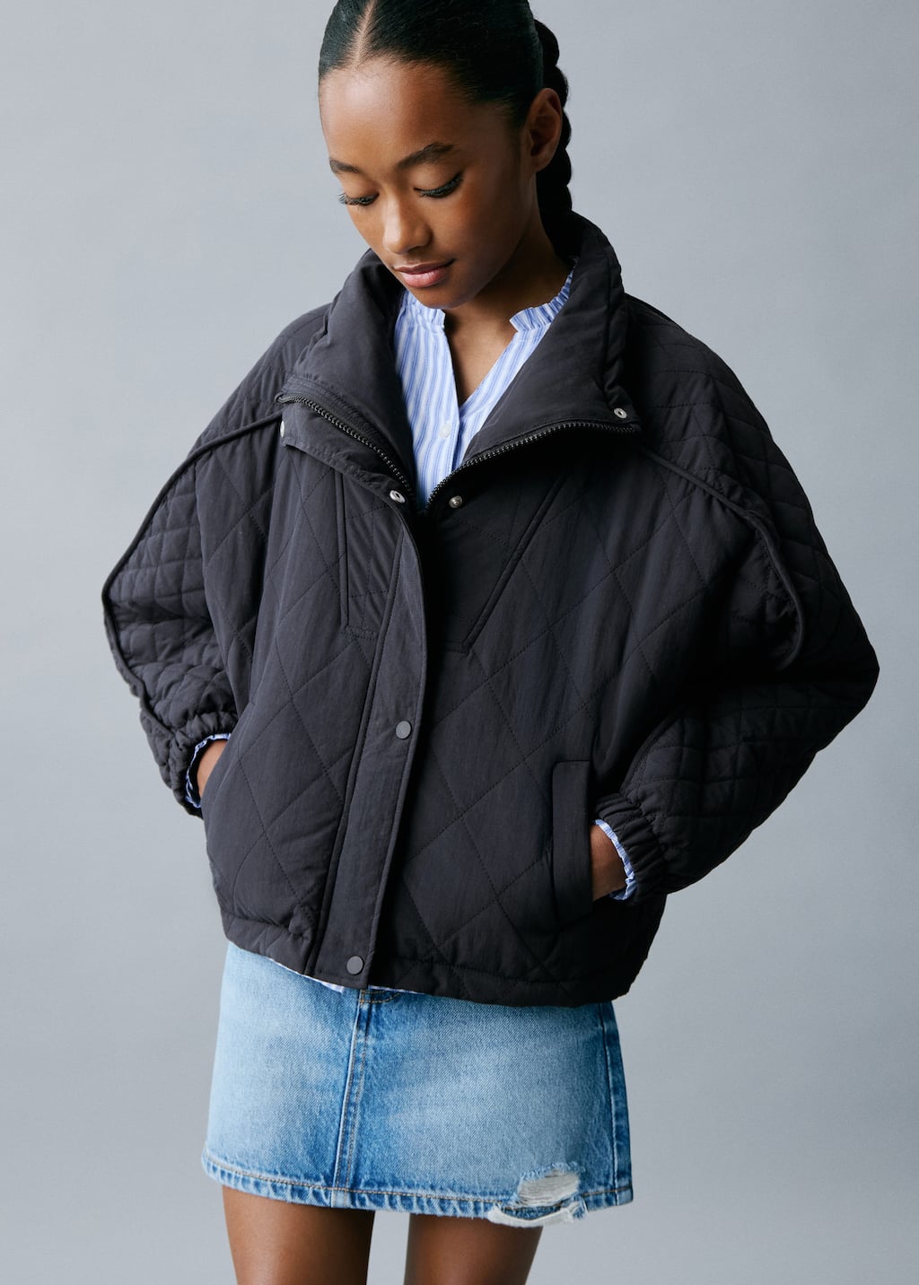 Oversize quilted down anorak