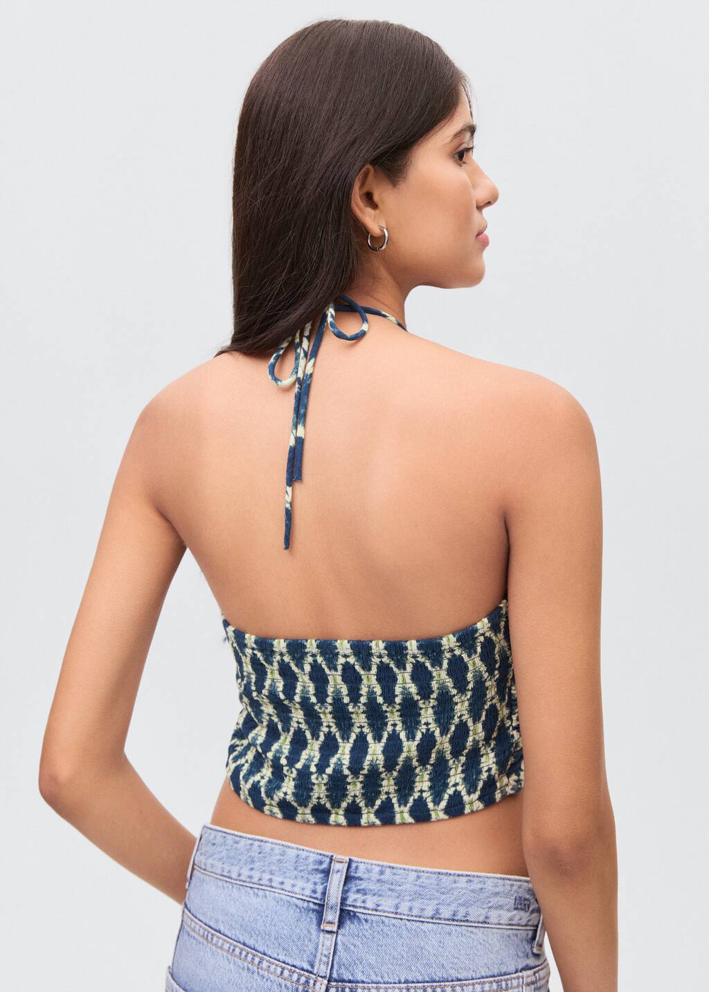 Halter top with ruffled detail