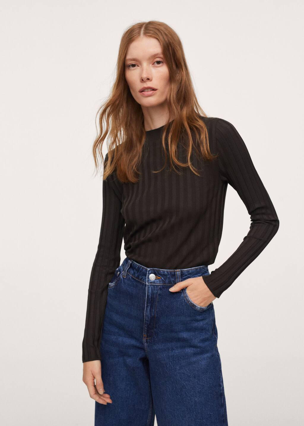 mango ribbed knit sweater