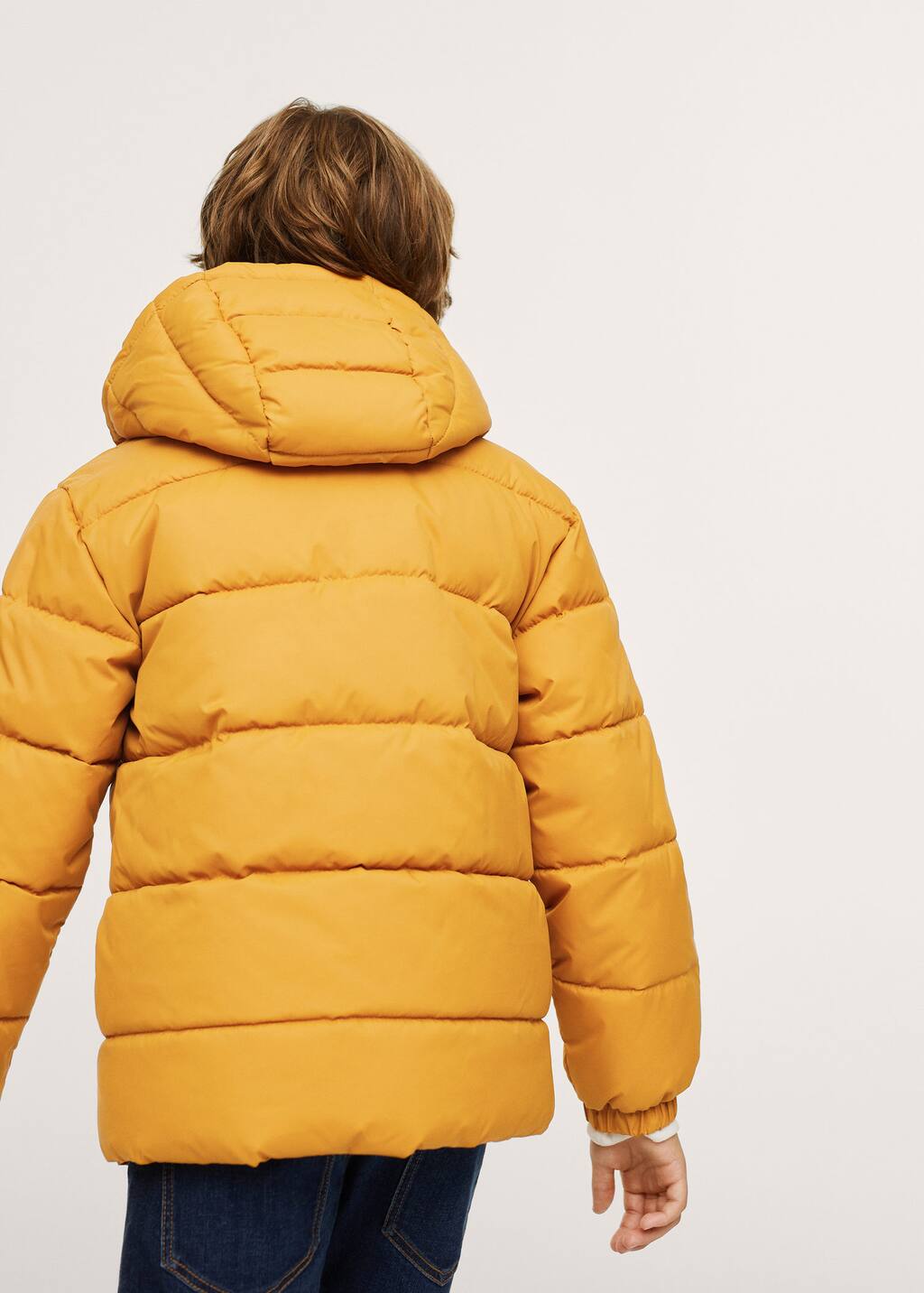 orange quilted coat
