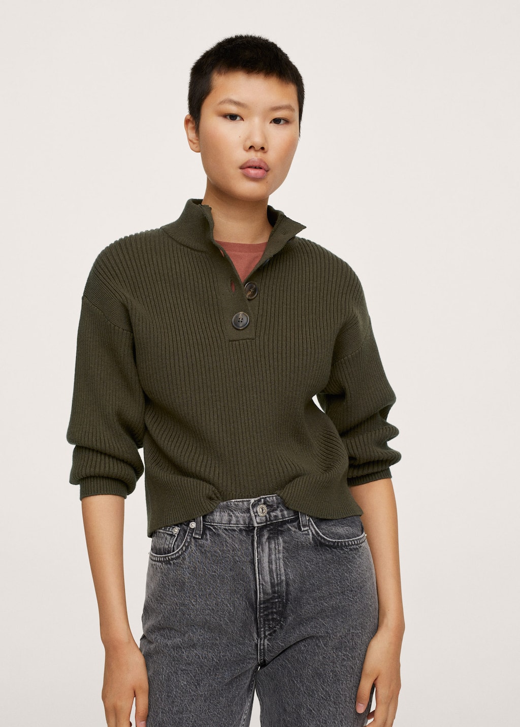 mango ribbed knit sweater
