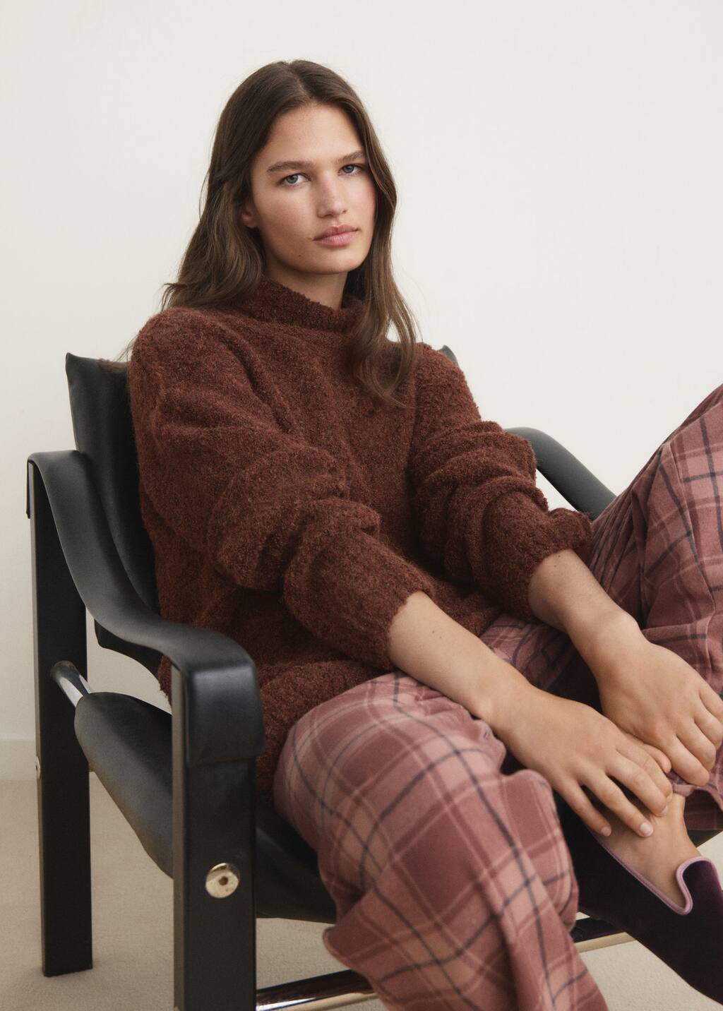 Bouclé turtleneck sweater