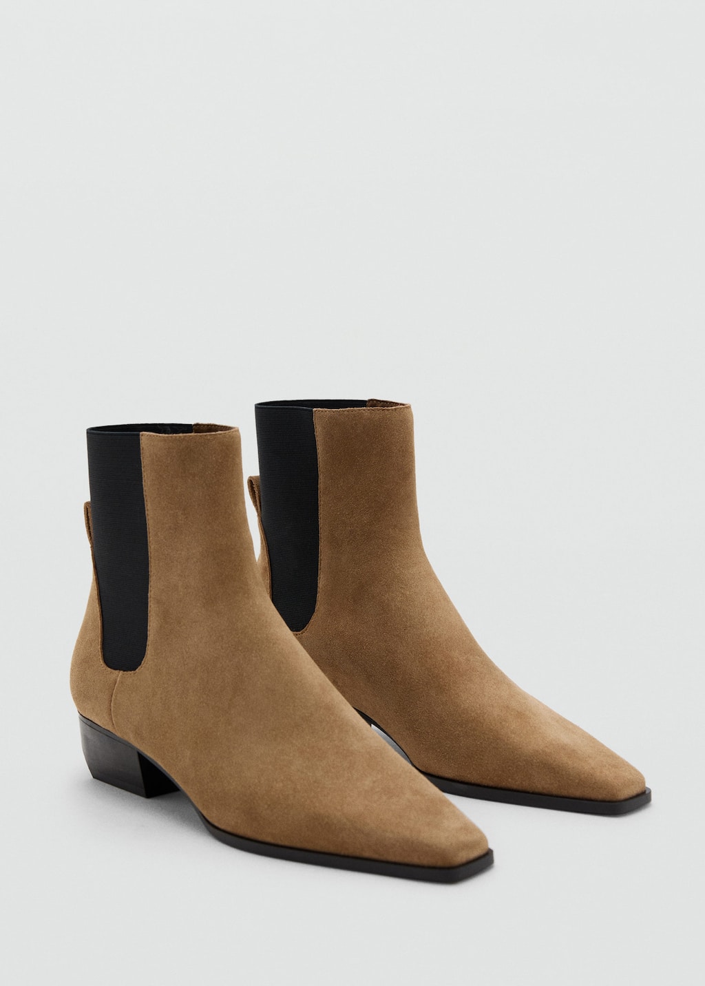 Mango Heel Suede Ankle Boot Medium Brown In Brown