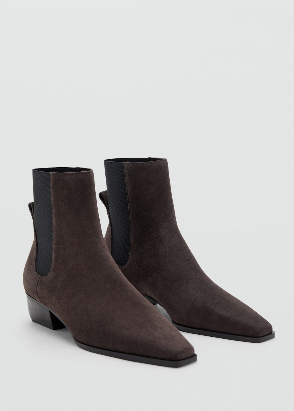 Mango Bottine Talon Suède Gris - Femme - 42 - In Gray