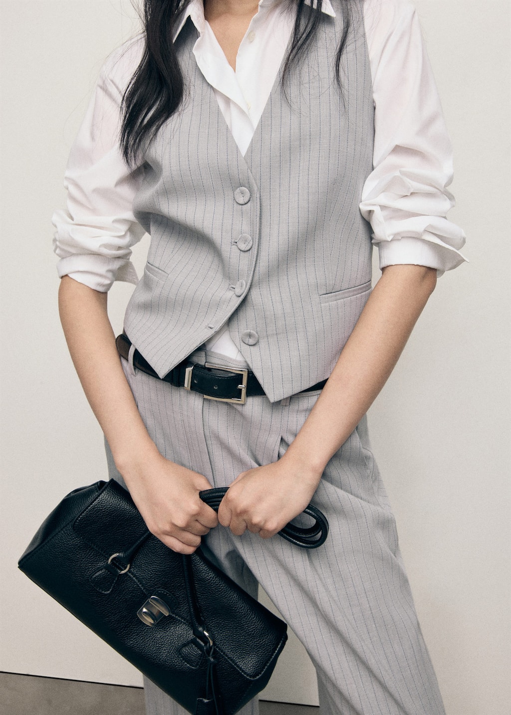 Pinstriped suit vest