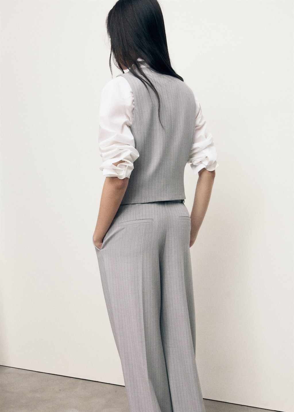 Pinstriped suit vest