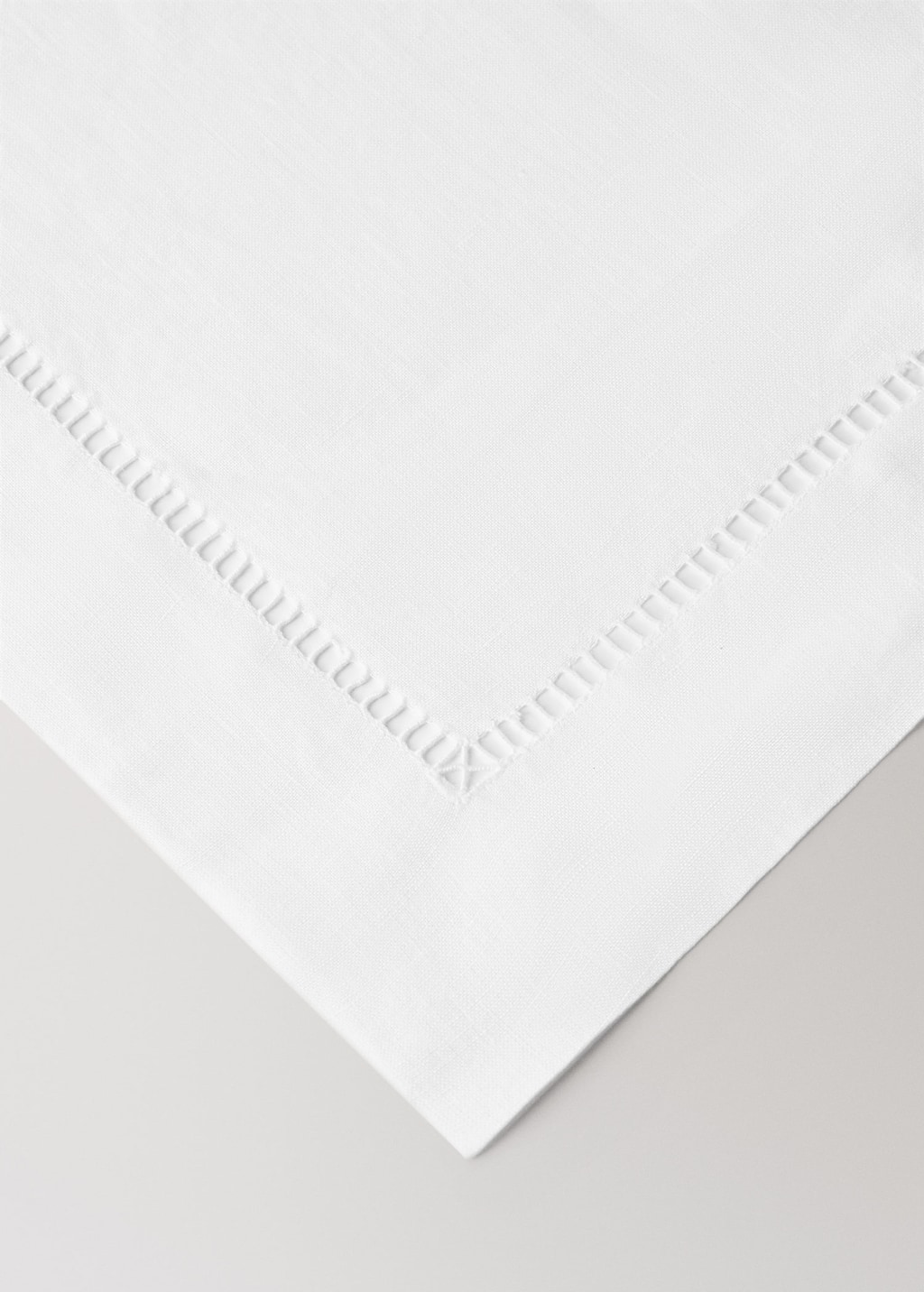 Embroidered hemstitched linen placemat