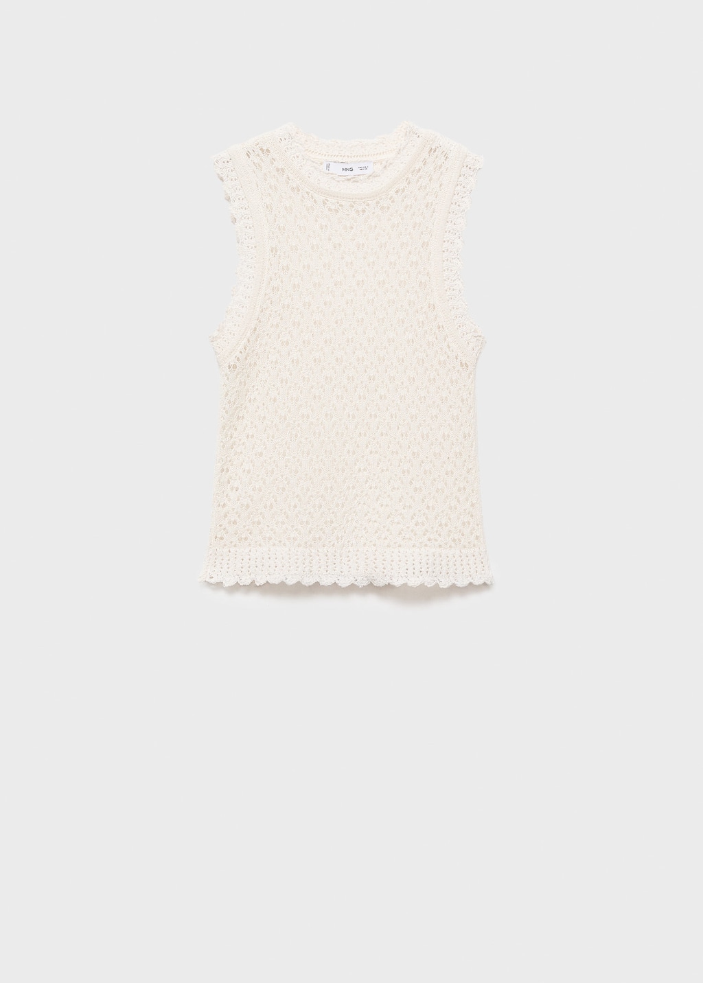 Mango Top Maille Ajourée Écru - Femme - L -  In Sand