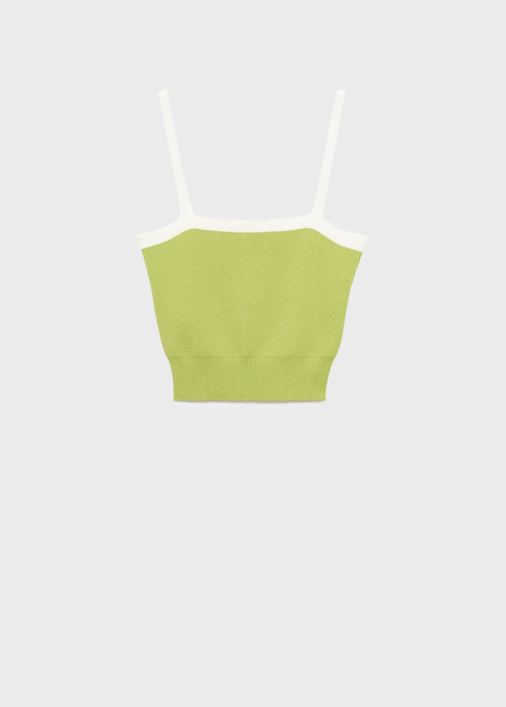 Mango Top Maille Dos Croisé Vert Pastel - Femme - L - In Green