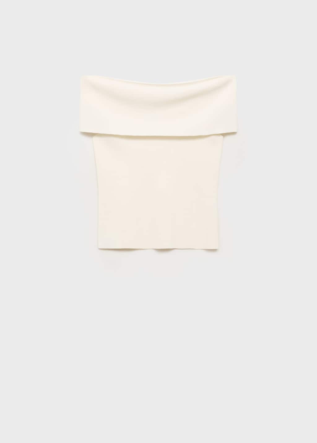Mango Top Bustier Maille Blanc Cassé - Femme - Xl - In Neutral
