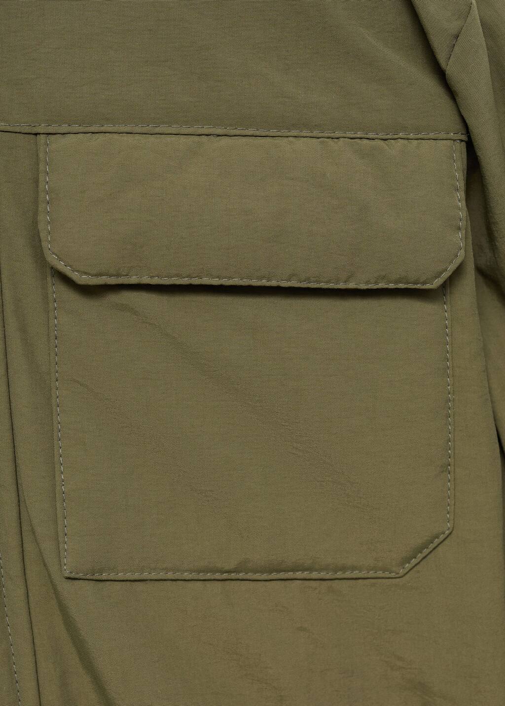 Anorak with shearling-effect hood