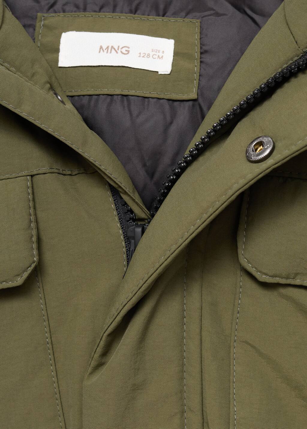 Anorak with shearling-effect hood