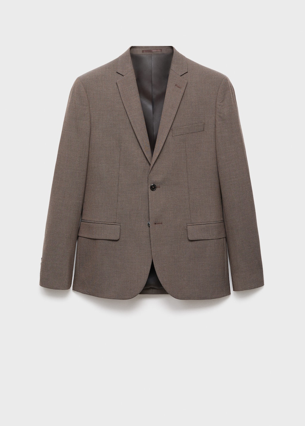 Mango Man Super Slim-fit Suit Jacket In Stretch Fabric Brown In Brown