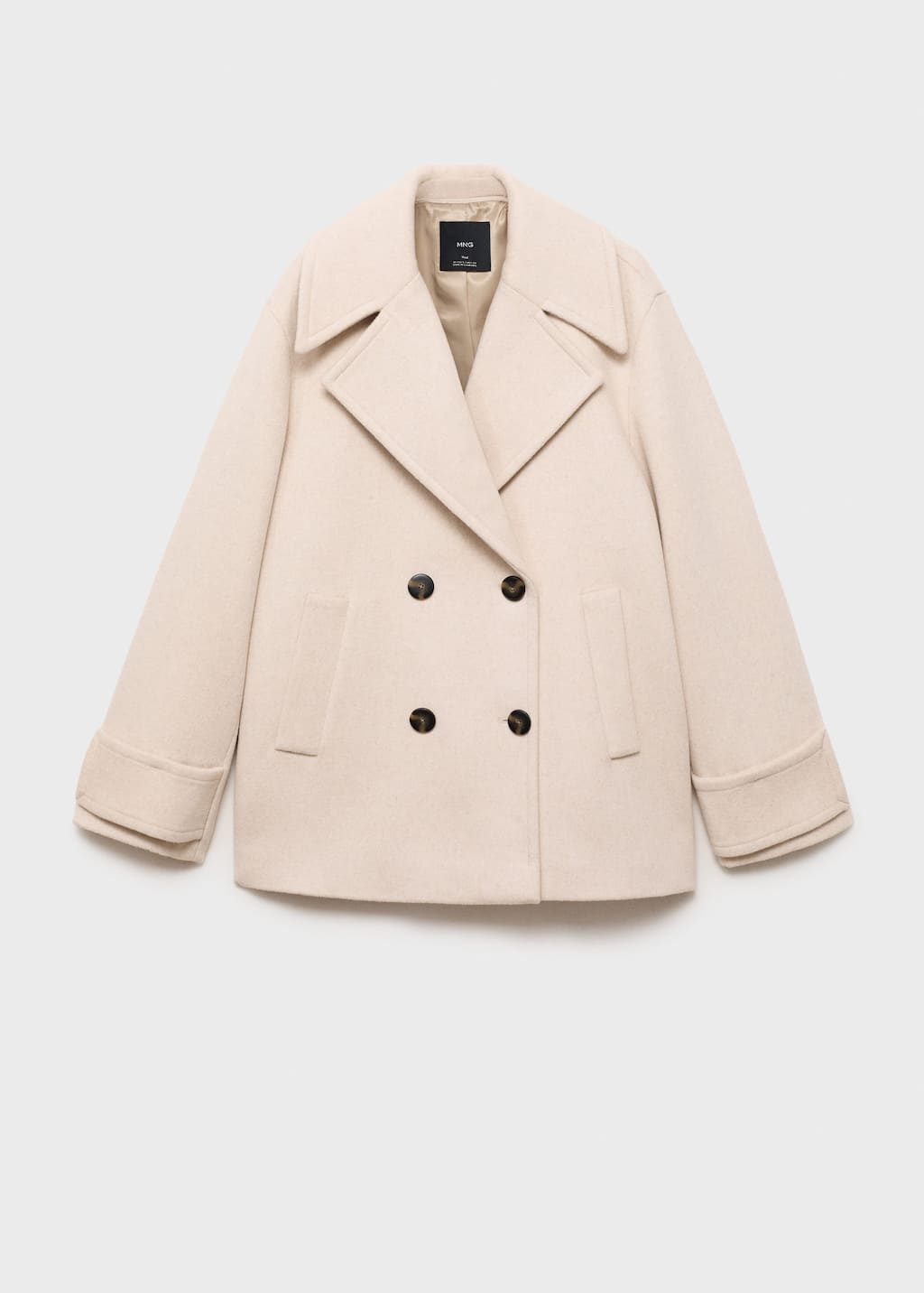 Mango Manteau Gris Clair/pastel - Femme - Xxl -