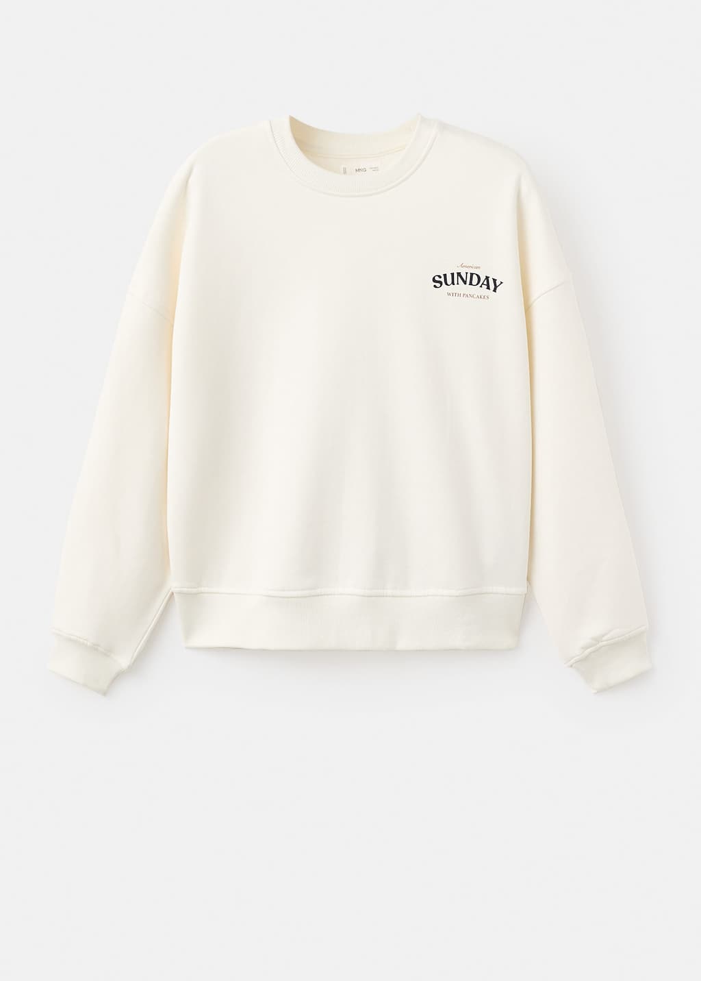 Mango Teen Sweat Blanc Cassé - Fille - L - In White
