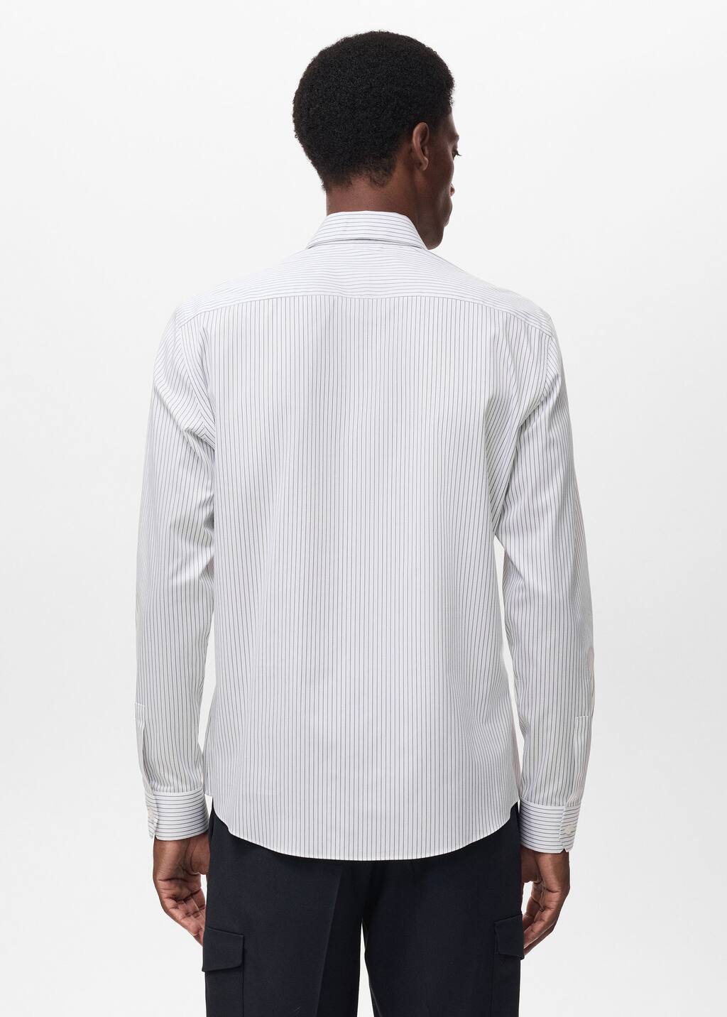 Regular-fit non-iron cotton striped shirt