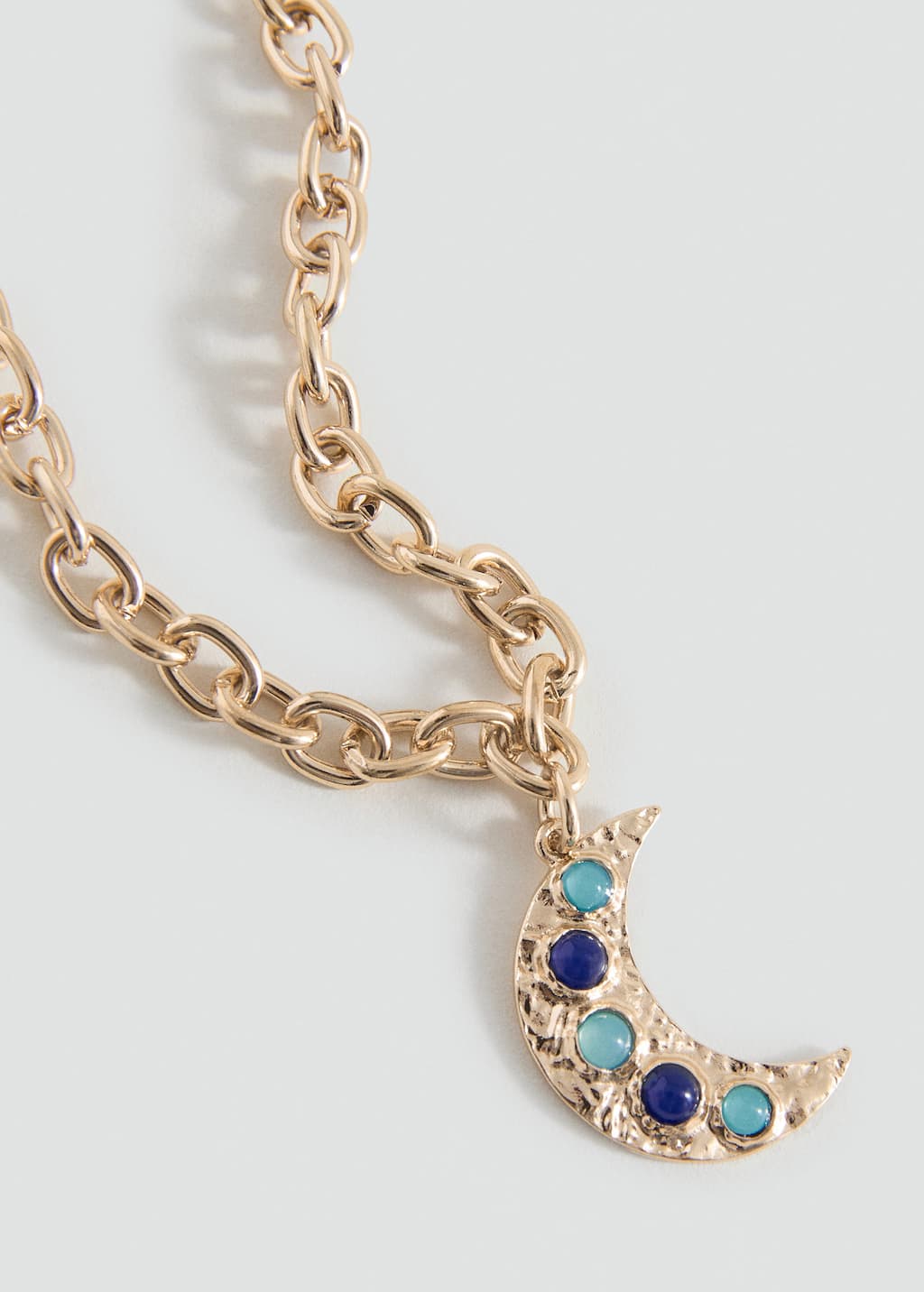 Mango Teen Moon Pendant Necklace Gold
