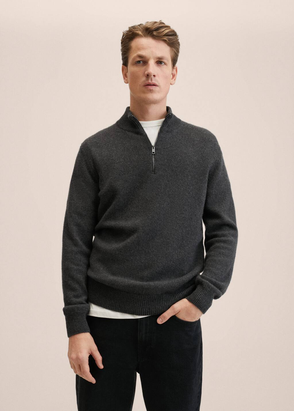 Mango Zipneck cashmere sweater 17027714 95