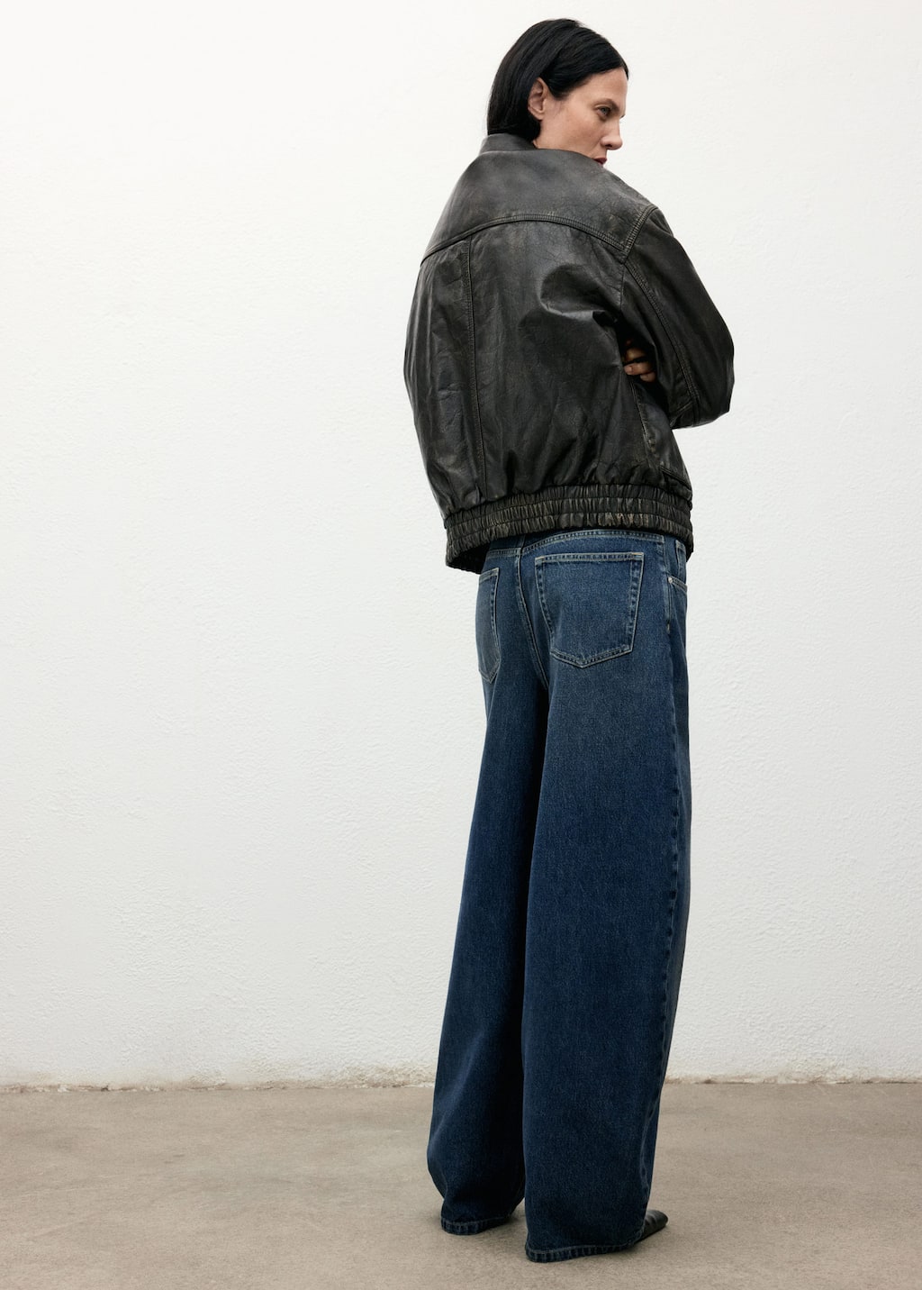 Mid-rise balloon jeans