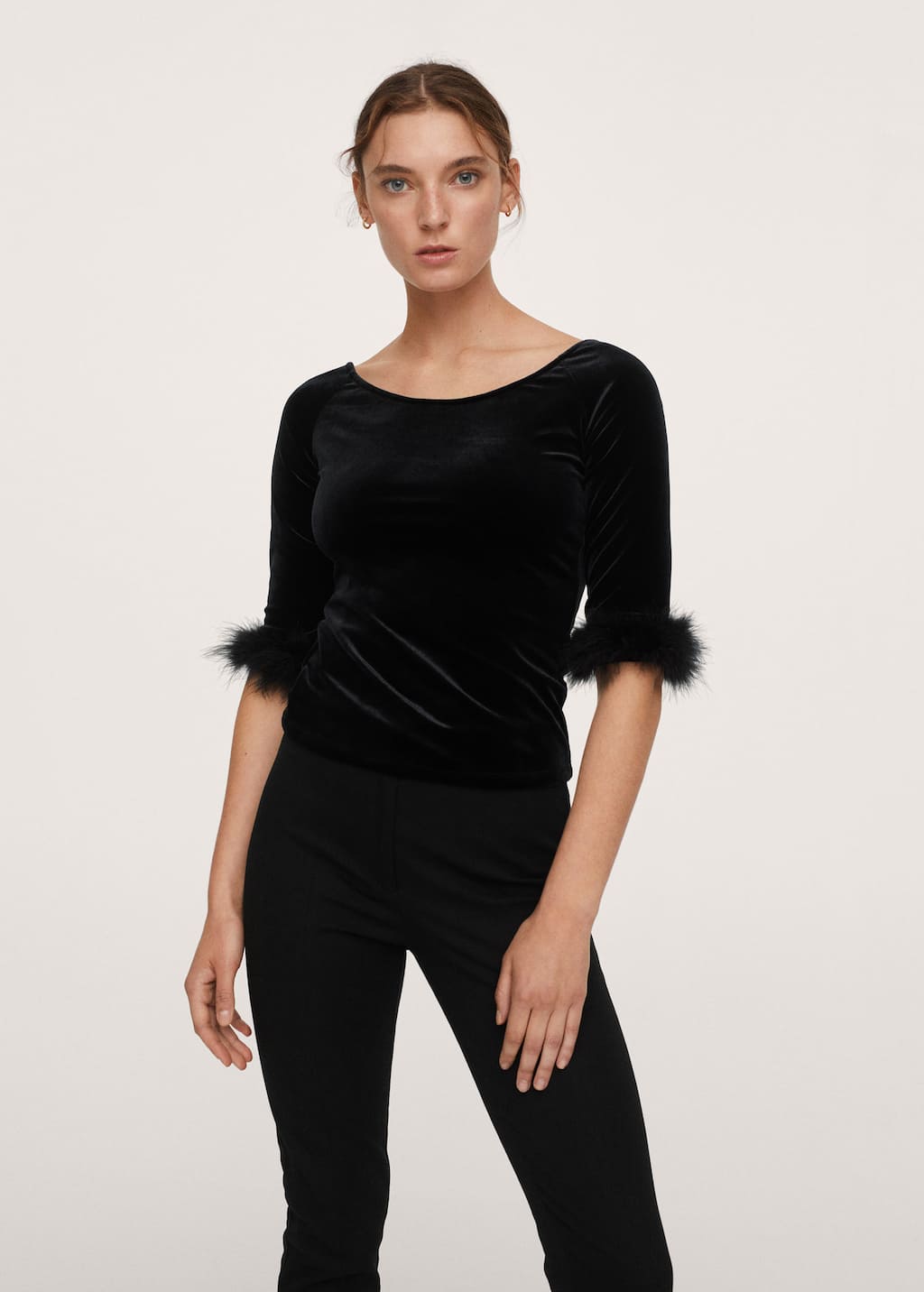 mango black shirt