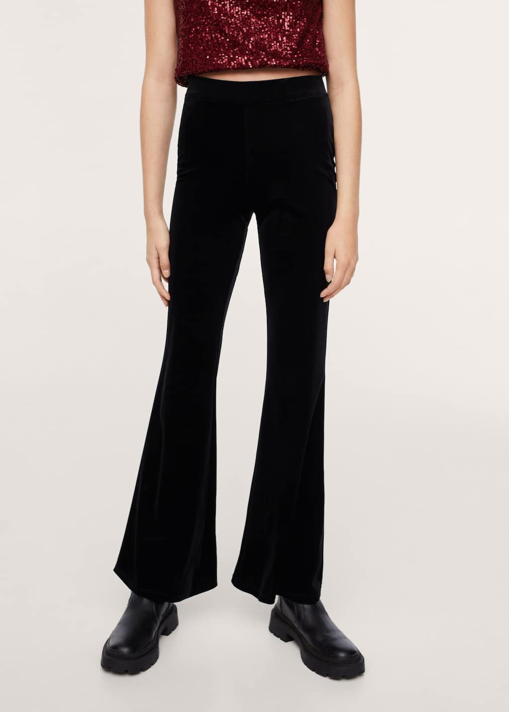 flared legging velvet