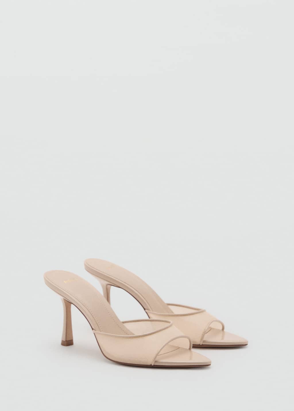 Mango Sandales Pointues À Talon Beige - Femme - 37 -