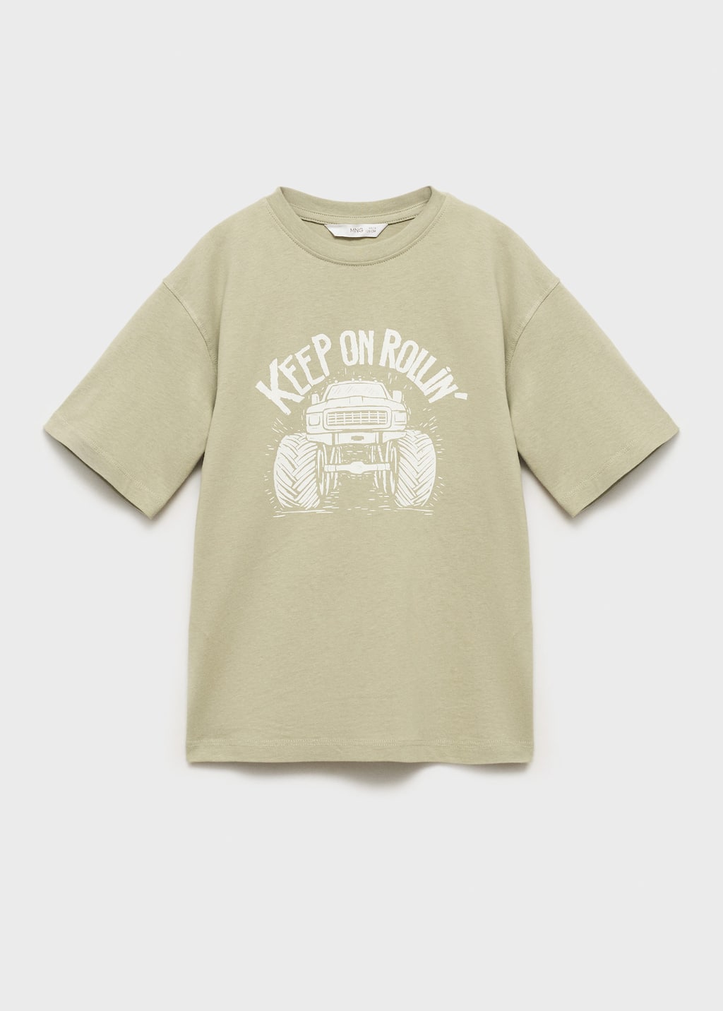 Mango Short-sleeved Printed T-shirt Khaki