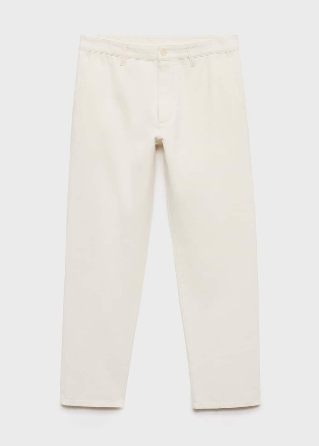 Mango Man Regular-fit Jeans Made From A Cotton-linen Blend Off White