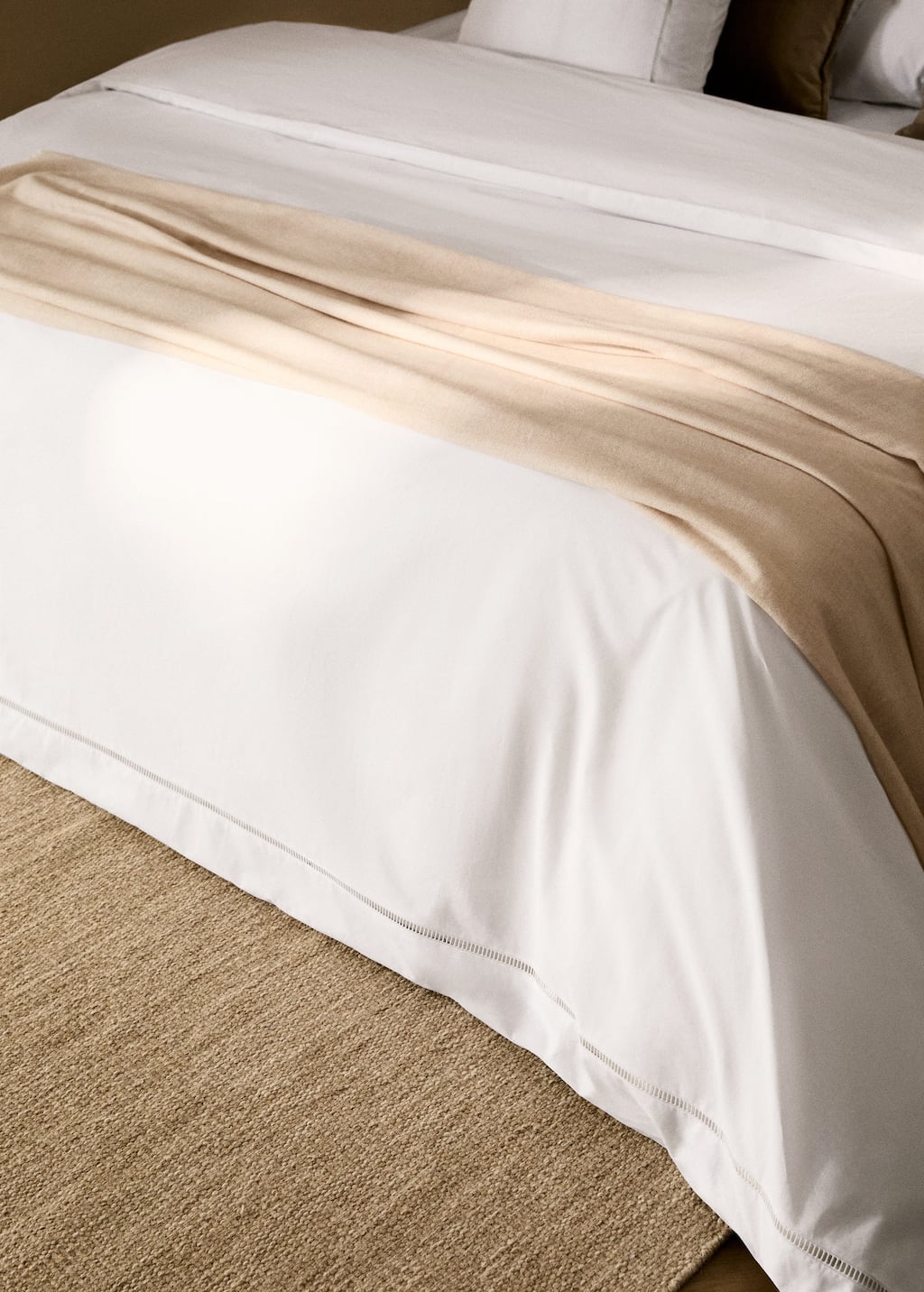 Cotton percale duvet cover with hemstitch for cm bed