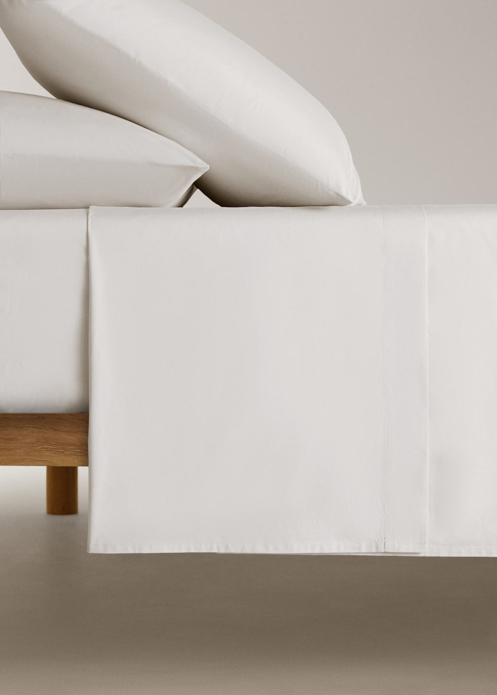 Mango Home Percale Cotton Top Sheet For 90 Cm Bed In Sand