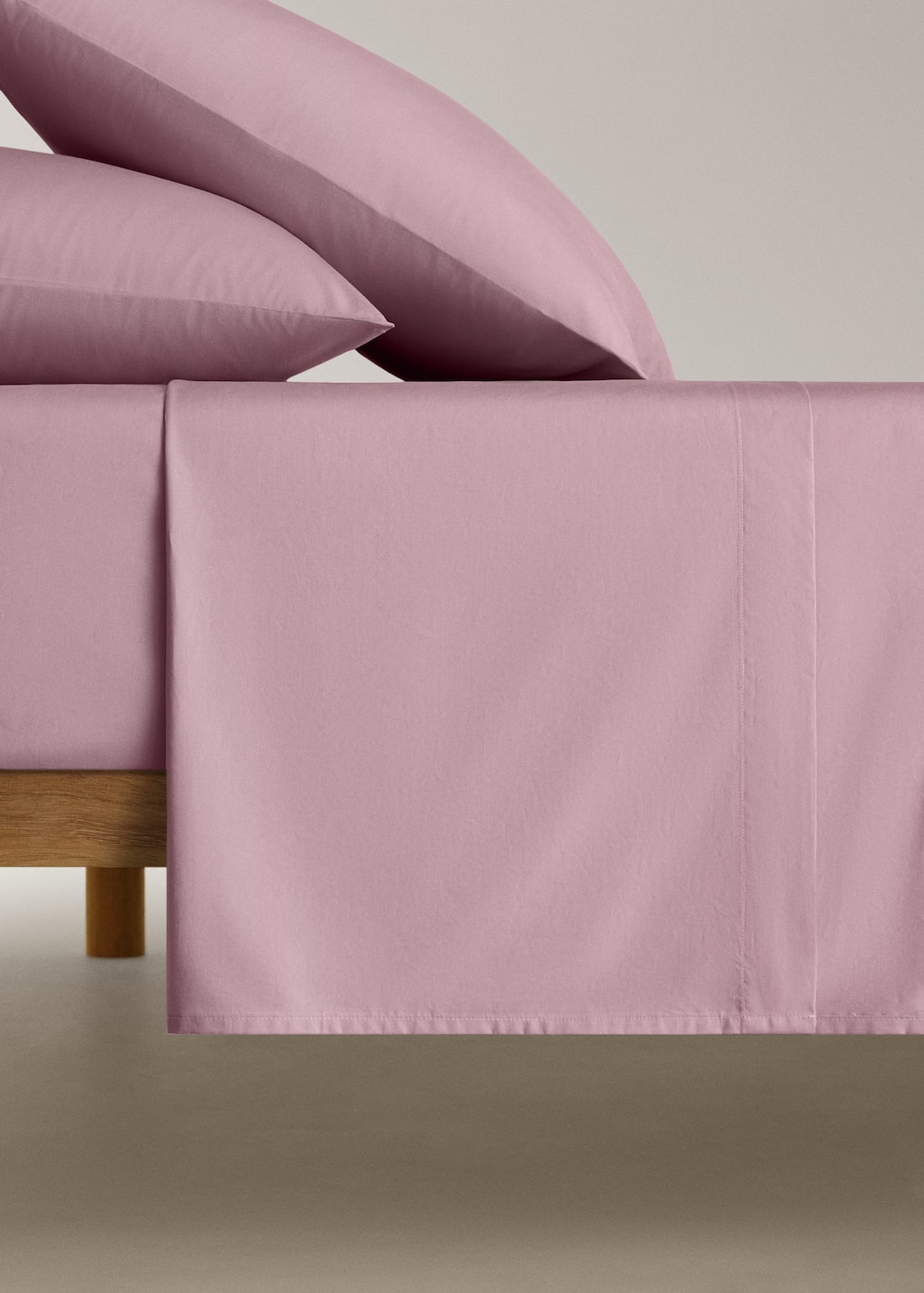 Mango Home Drap Plat Percale De Coton Lit 90 Cm Prune - Home - Lit 90 Cm -  In Purple