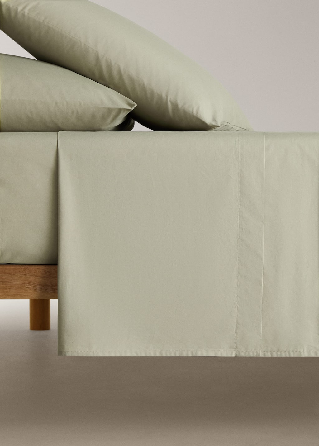 Mango Home Drap Plat Percale De Coton Lit 135/140 Cm Vert - Home - Lit 135/140 Cm - In Green
