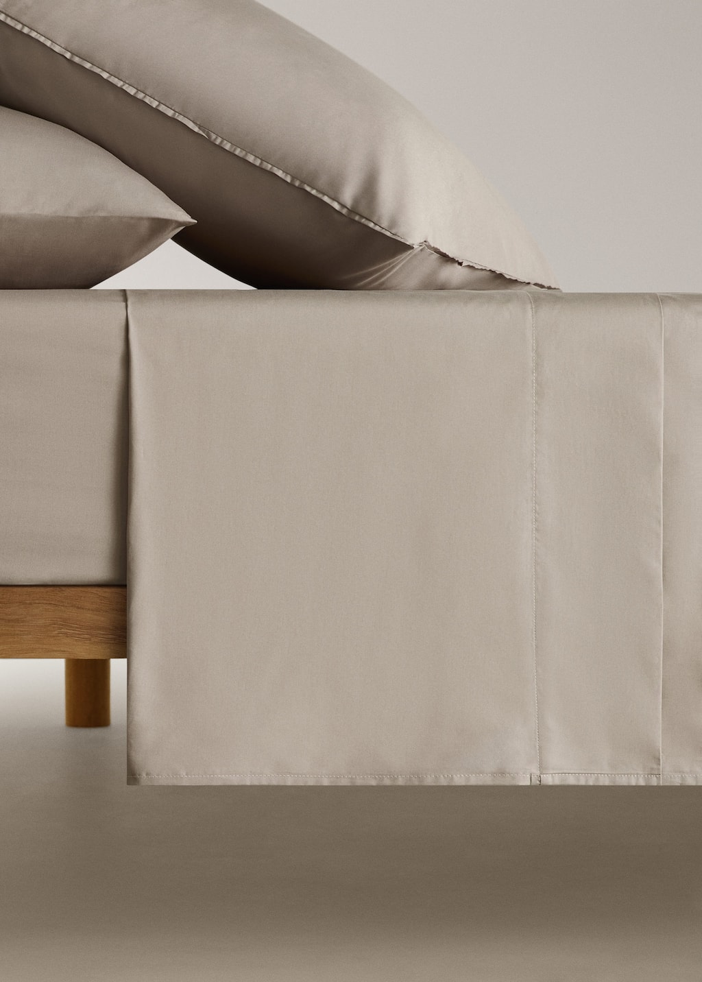 Mango Home Drap Plat Percale De Coton 300 Fils Lit 90 Cm Marron Moyen - Home - Lit 90 Cm - In Brown