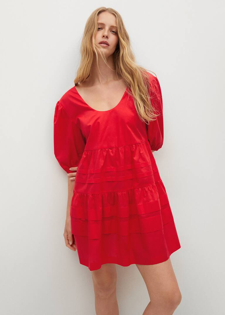 Frill cotton dress Women MANGO OUTLET USA