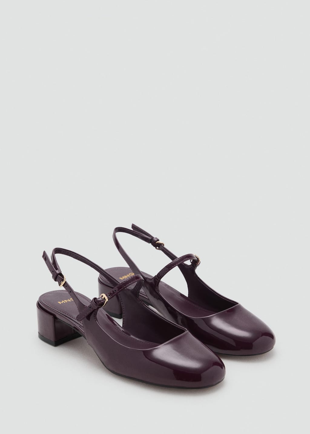 Mango Chaussures Vernies Talon Bloc Bordeaux - Femme - 38 -  In Burgundy