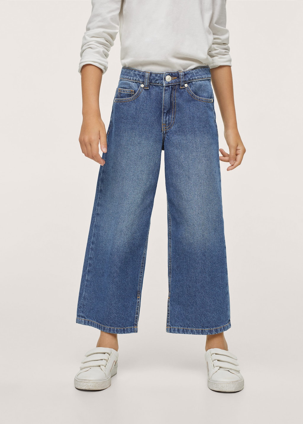 Mid waist culotte jeans - Woman | Mango United Kingdom (Channel Islands)