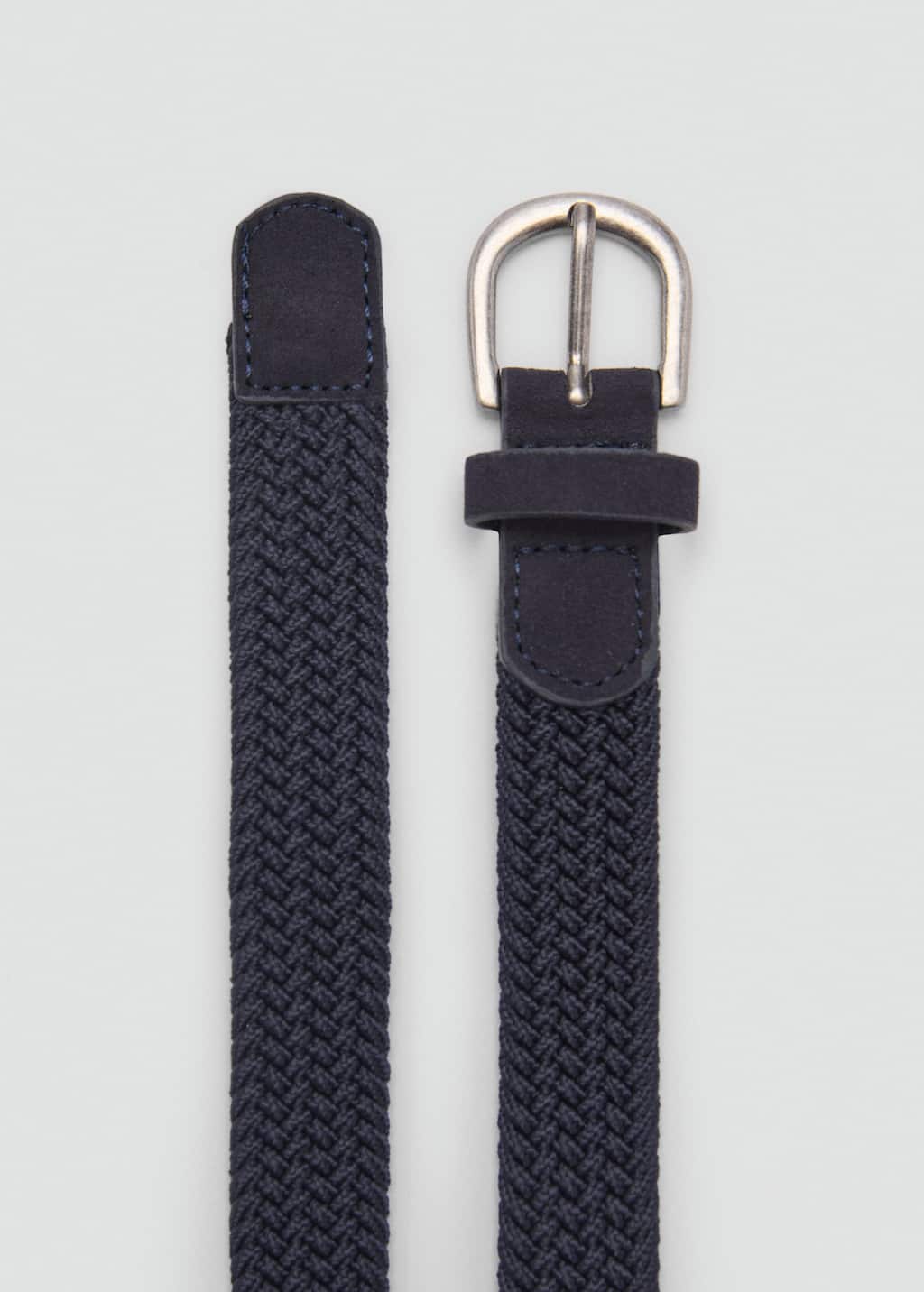 Mango Braided Elastic Belt Dark Navy