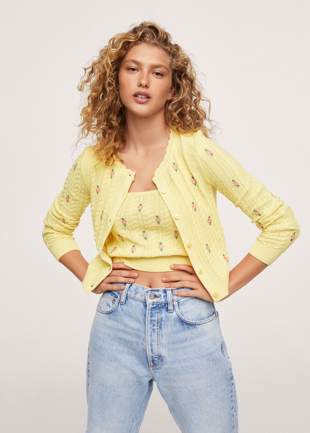 mango flower cardigan
