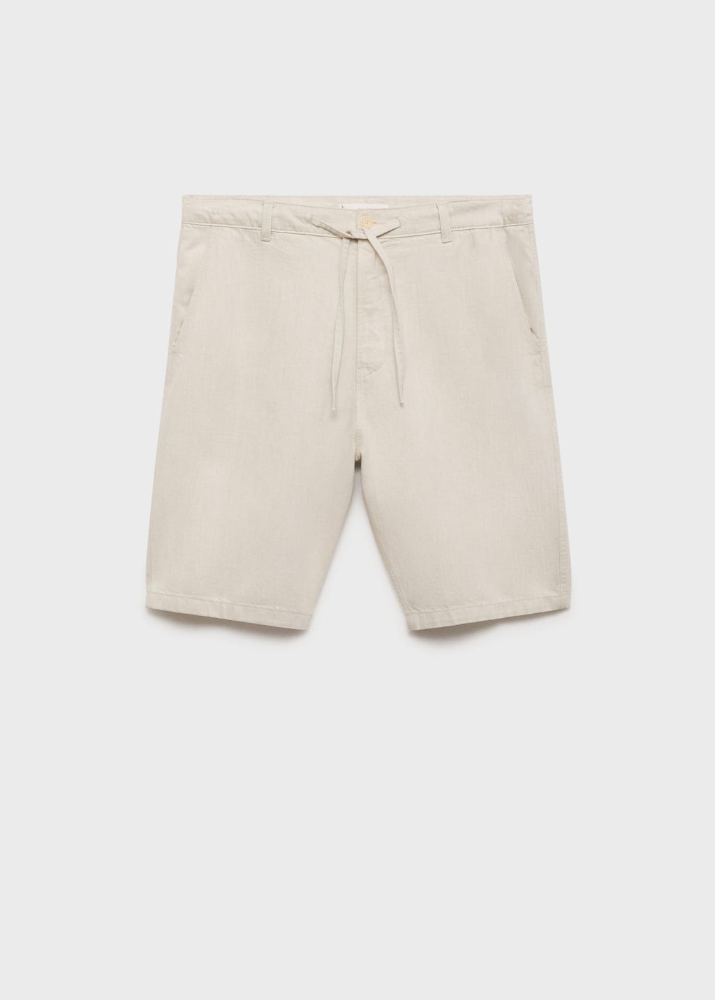 Mango Man Bermuda Lin Cordon Écru - Homme - 42 -