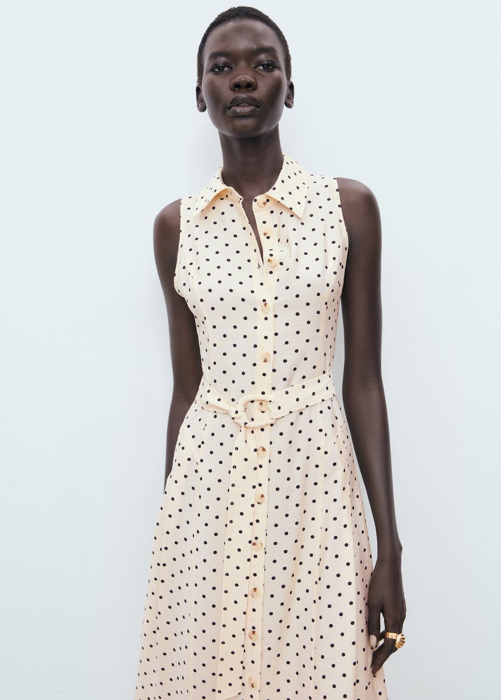 Polka dot shirt dress