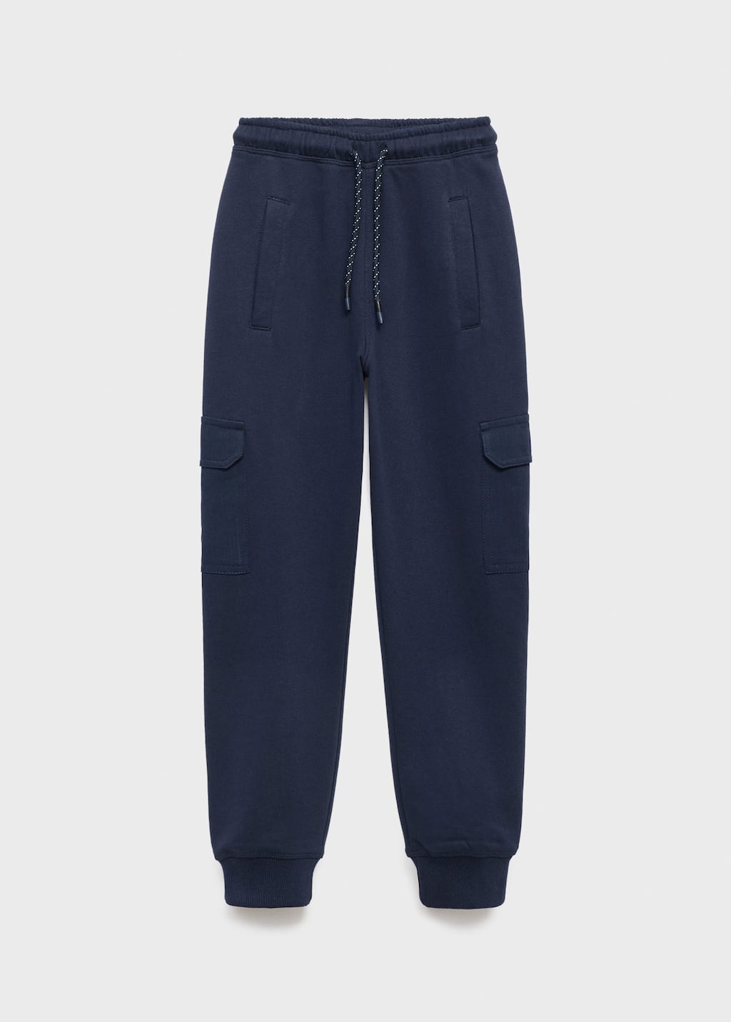 Mango Cargo Joggers With Drawstring Navy In Blue