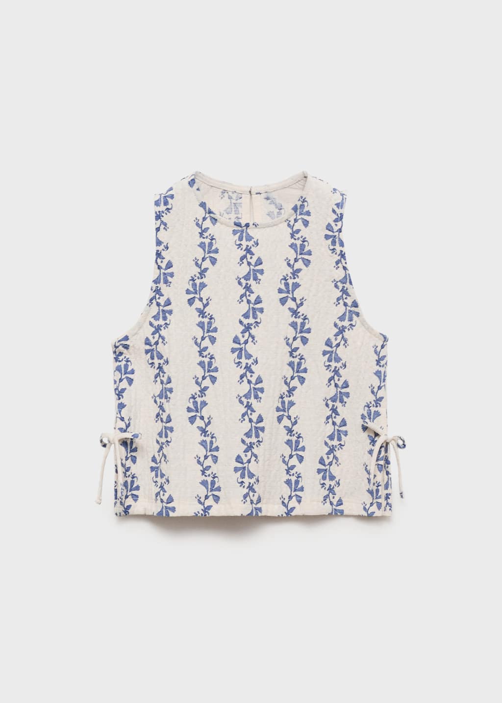 Printed bow blouse