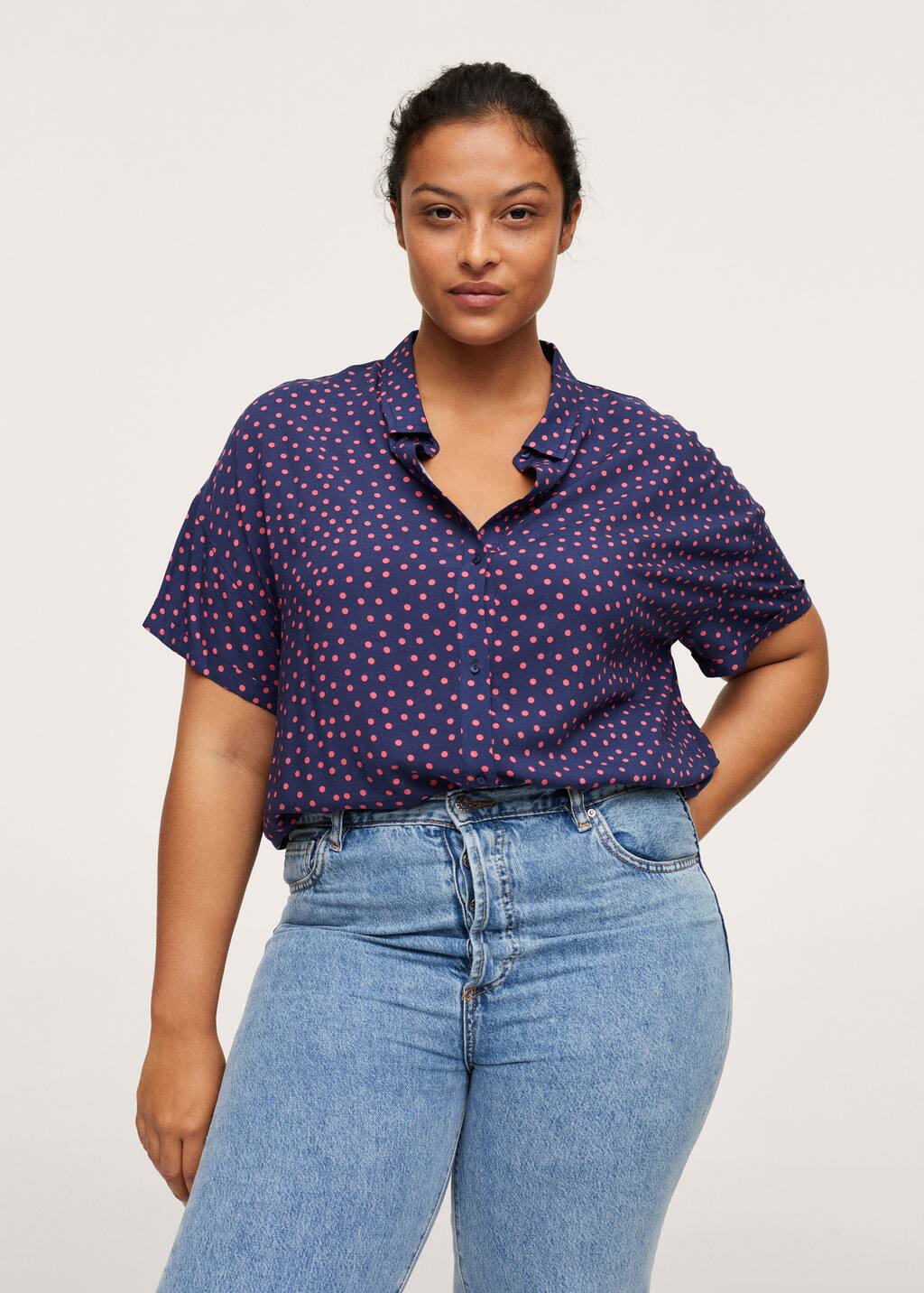 women's plus size short sleeve button up shirts