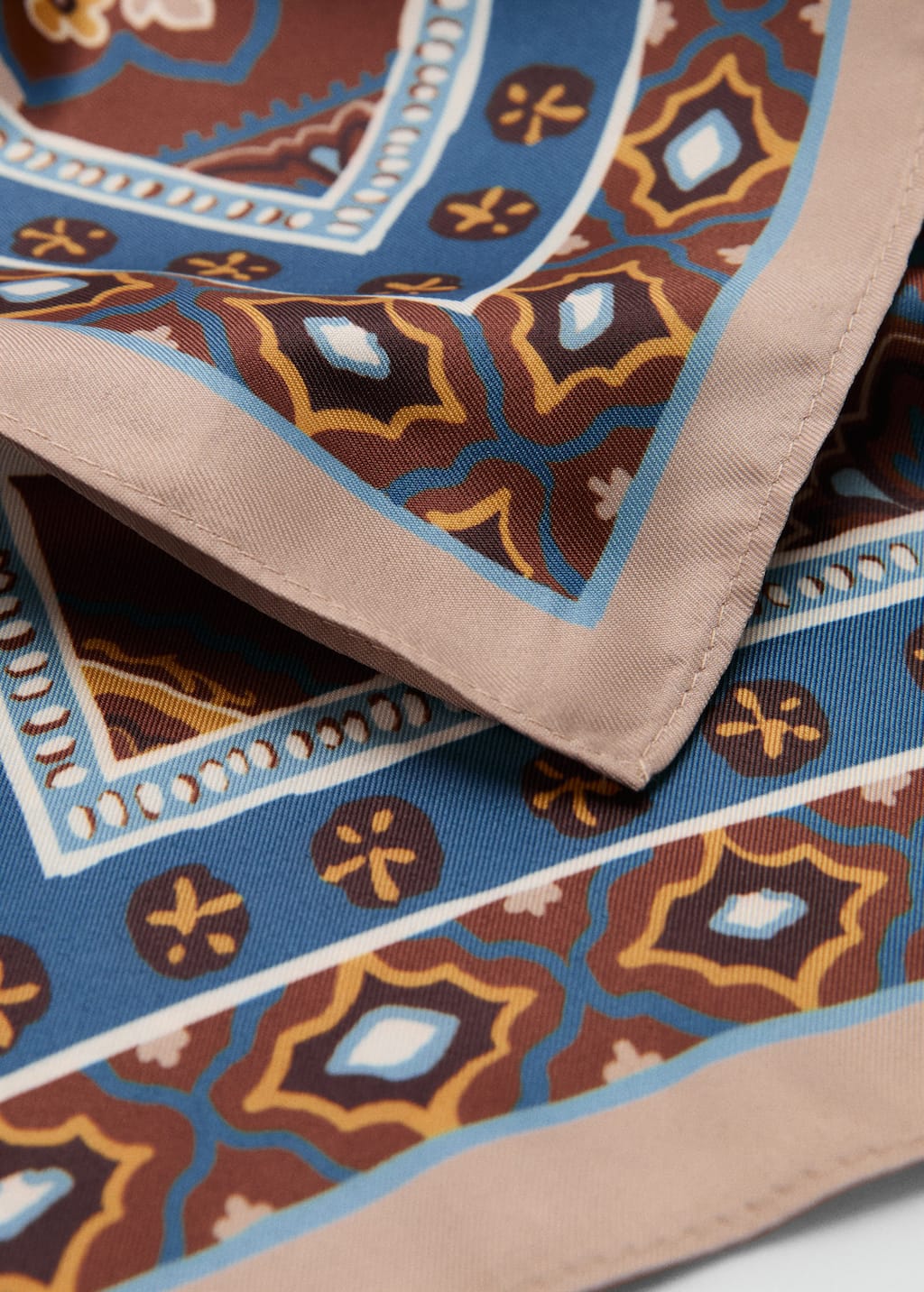 Mango Foulard Satiné Paisley Marron - Femme - Taille Unique - In Brown