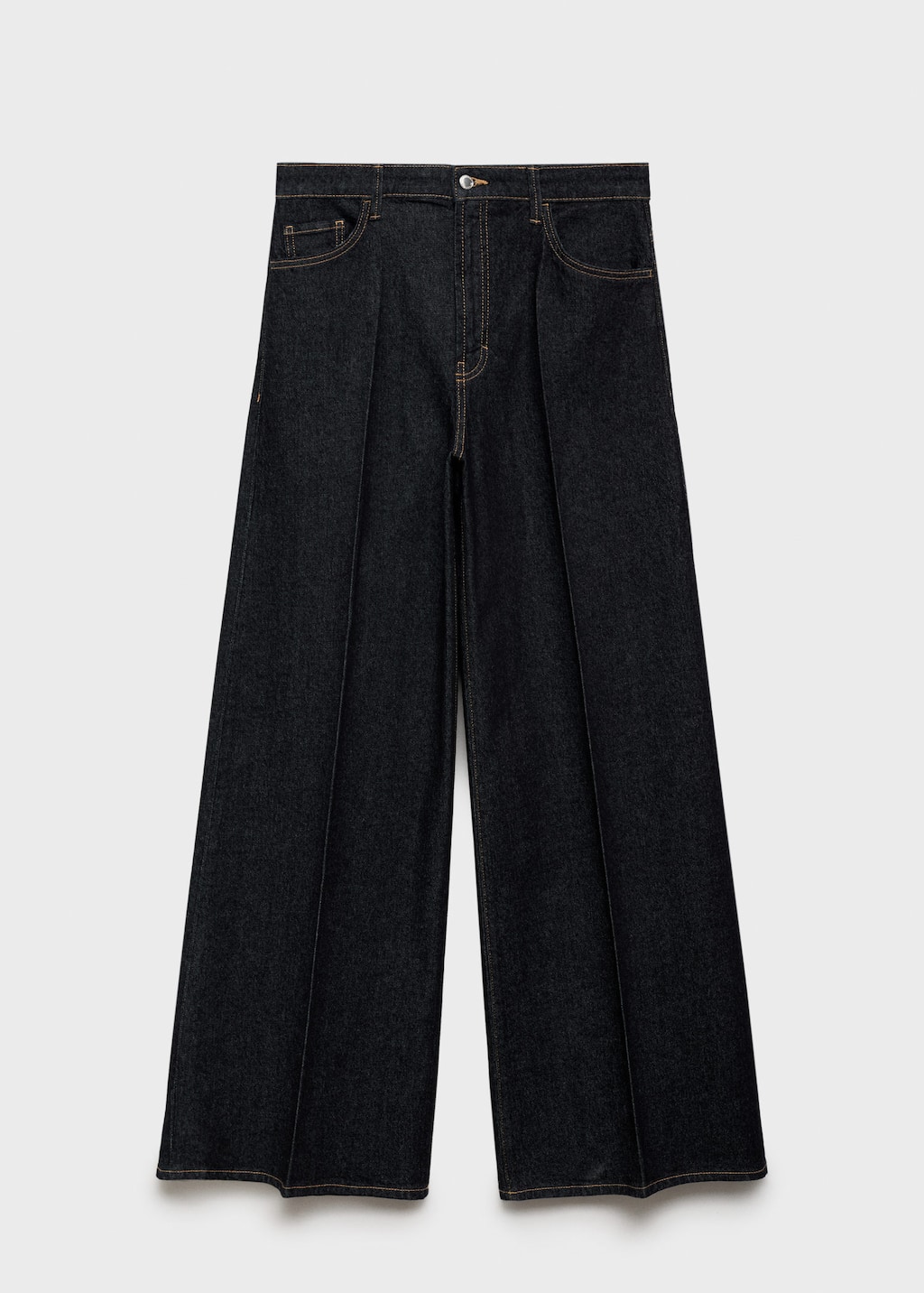 Mango High-rise Wideleg Jeans In Black