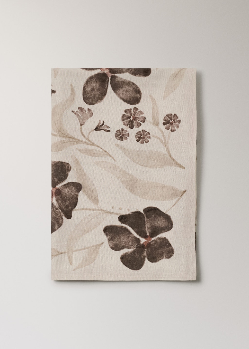 Cotton-linen floral-print tablecloth for 6 to 8 diners