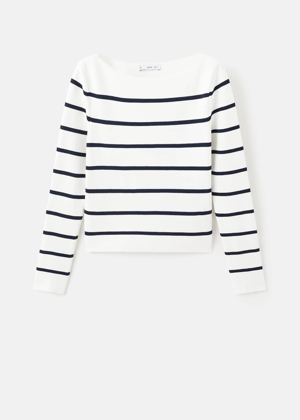 Mango Fine-knit Boat-neck Sweater Ecru In White
