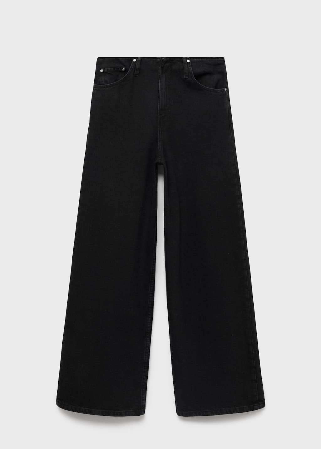 Mango Jean Large Taille Normale Black Denim - Femme - 42 - In Black