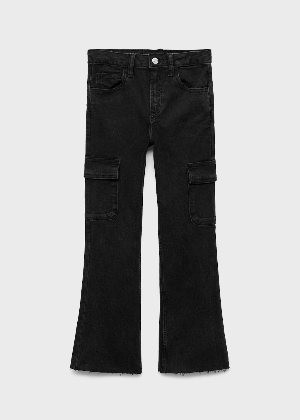 Mango Jean Cargo Flare Black Denim - Enfants - 13-14 Ans -  Kids In Black