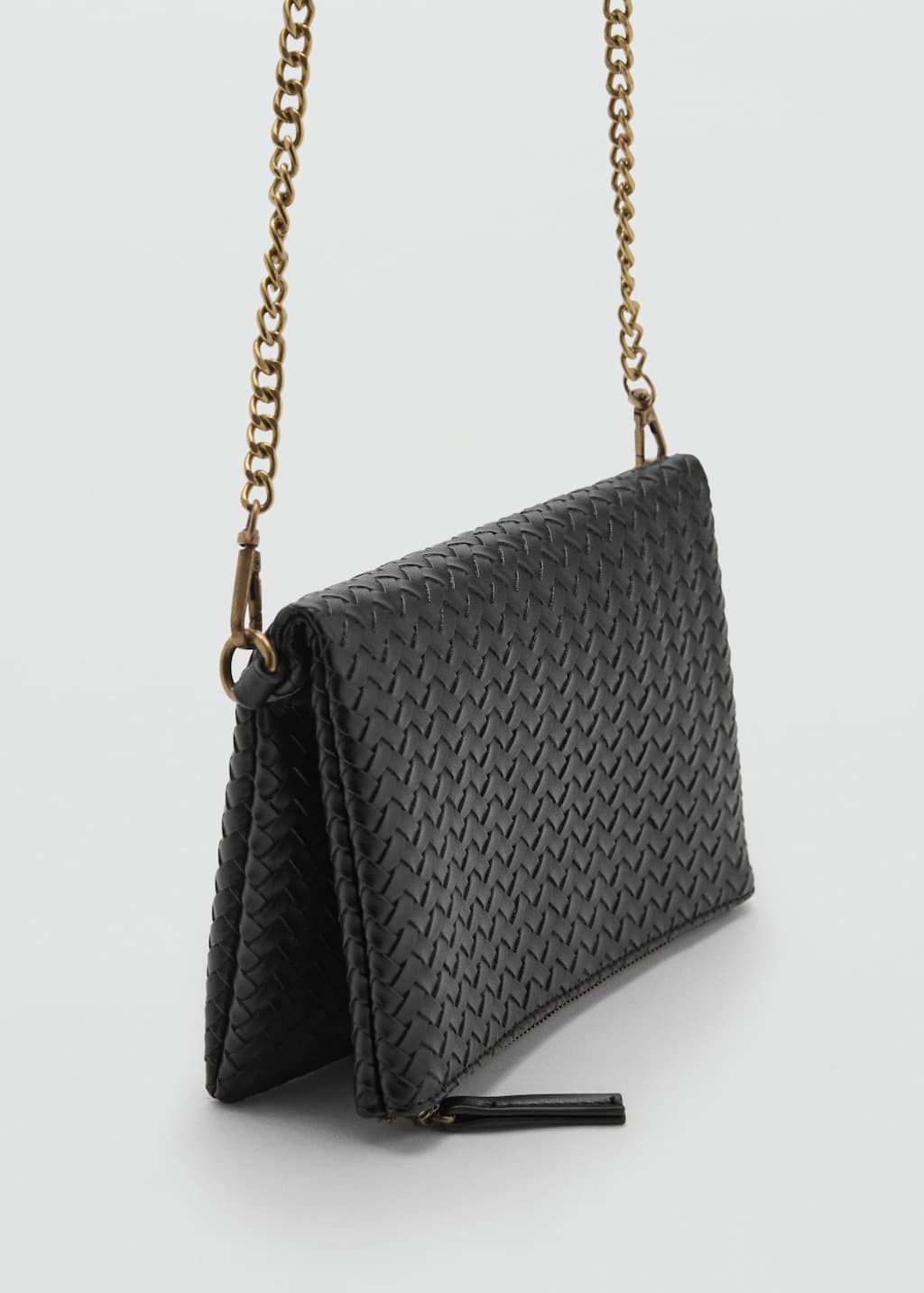 Mango Teen Textured Envelope Bag Black In Black